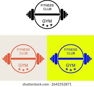 Colorful concept minimal gym and fitness logo vector design