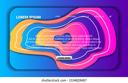 Colorful concept modern landing page template design 