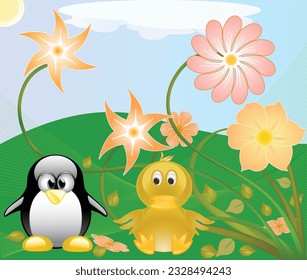 Una colorida ilustración vectorial conceptual