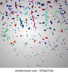 Colorful confetti background. Many falling tiny confetti pieces.Illustration vector eps10