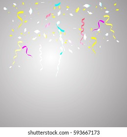 Colorful confetti background. Many falling tiny confetti pieces.Illustration vector eps10