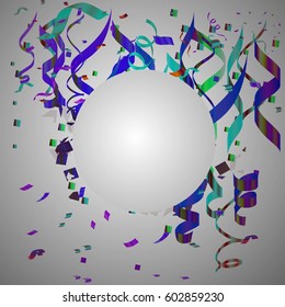 Colorful confetti background. Many falling tiny confetti pieces use for Happy Birthday,Christmas,Anniversary,Celebrate banner and Party flags with copy space your text design.Illustration vector eps10