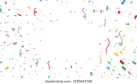 colorful confetti background with text space