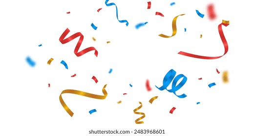 Colorful confetti background that zig-zags falling for the celebration. festival decoration vector illustration
