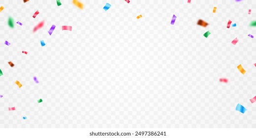 Colorful confetti background that zig-zags falling for the celebration. festival decoration vector illustration