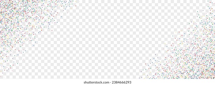 Vector transparente de fondo de confetti colorido. Plantilla de casamiento redondo. Celebración brillante. Geométrico del arcoiris nuevo. Tarjeta Círculo de Vuelta.