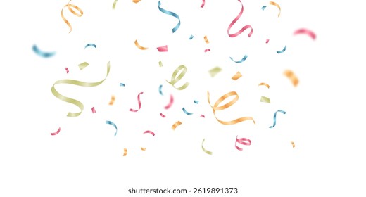 Colorful confetti background vector illustration for festival decoration.
