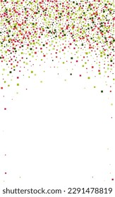 Colorful Confetti Background White Vector. Geometric Geometric Design. Rainbow Decor. Bright Dot Carnaval. Element Celebrate Frame.