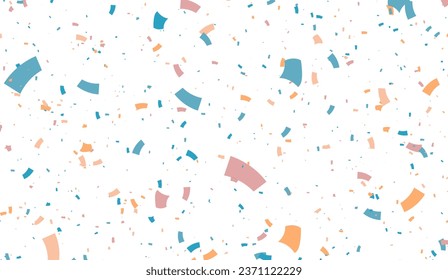 Colorful Confetti for Banner, Cover, Poster, Website, Placard, Advertising. Vibrant 3D Geometric Confetti Celebration for Birthday, Holiday, Party, Festival. Vector illustration