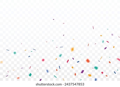 Colorful Confetti banner, isolated on transparent background