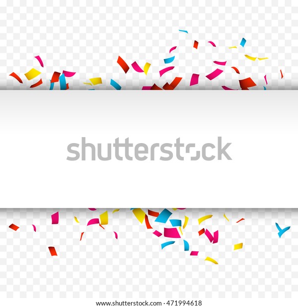 Colorful Confetti Banner Isolated On White Stock Vector (Royalty Free