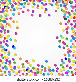 Colorful Confetti Border, With Gradient Mesh, Vector Illustration