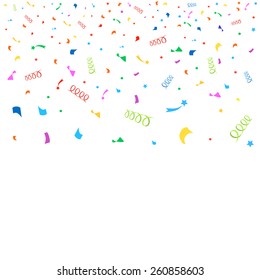 Colorful confetti carnival background vector 