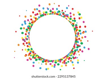 Colorful confetti carnival round shape, celebration transparent background