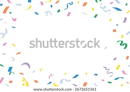 Colorful Confetti Celebration Background. Celebration Frame with Colorful Confetti and Streamers for Party Invitation, Greeting Card, Holiday Event or Poster Design