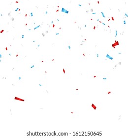 Colorful confetti. Celebration carnival falling shiny glitter confetti. Luxury greeting card. Vector illustration.
