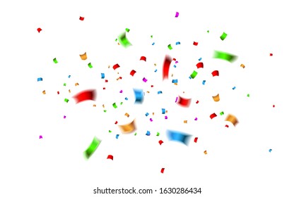 Colorful confetti. Celebration carnival falling shiny glitter confetti. Luxury greeting card. Vector illustration.