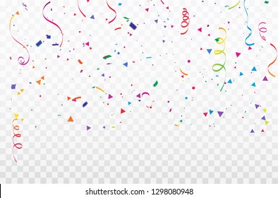 Colorful Confetti Celebration Carnival Ribbons Luxury Stock Vector ...