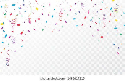 Colorful Confetti Celebration Carnival Ribbons Luxury Stock Vector ...