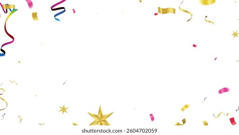 colorful confetti Celebration carnival ribbons. luxury greeting rich card.