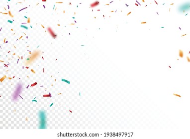 Colorful Confetti celebrations design isolated on transparent background