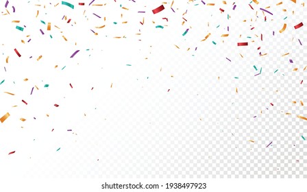 Colorful Confetti celebrations design isolated on transparent background