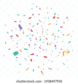 Colorful Confetti celebrations design isolated on transparent background