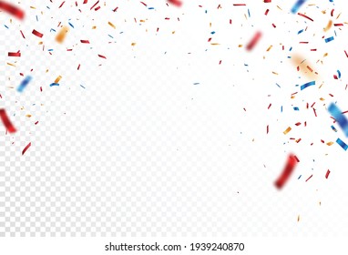 Colorful Confetti celebrations design isolated on transparent background