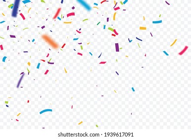 Colorful Confetti celebrations design isolated on transparent background