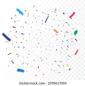 Colorful Confetti celebrations design isolated on transparent background