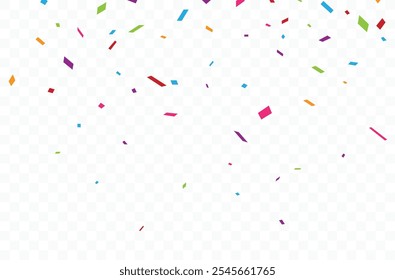Colorful Confetti celebrations design isolated on transparent background