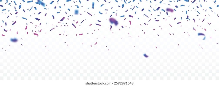 Colorful Confetti celebrations design isolated on transparent background