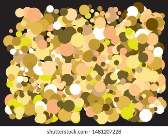Colorful confetti circles falling. Geometric element of your design. Vector illustration concept. Gold invitation template background image, poster or greeting card.