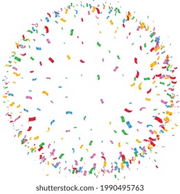 colorful confetti circular burst frame background