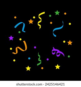 Colorful confetti clipart. Vector illustration. EPS 10.