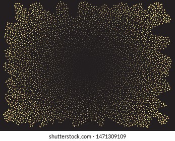 Colorful confetti crackers falling. Fresh element of your design. Vector illustration object. Gold invitation template background image, poster or greeting card.