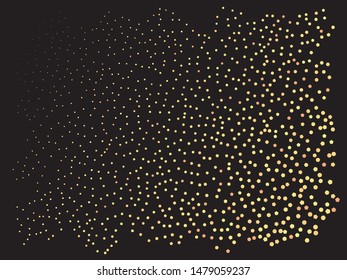 Colorful confetti crackers falling. Vector illustration surprise. Fresh element of your design. Gold invitation template background image, poster or greeting card.