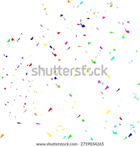 Colorful confetti explosion vector, festive falling paper particles for celebration, vibrant multi-colored party sprinkles for birthday and holiday events isolated on Transparent Background