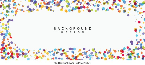 Colorful confetti falling background vector. Abstract vibrant confetti and dots streamers template design. Celebration festival wallpaper design for opening, party, birthday, backdrop, greeting.
