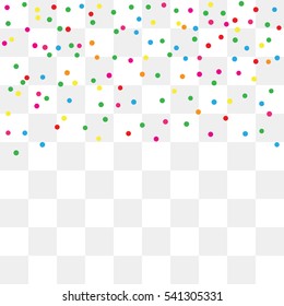 Colorful Confetti Falling On Transparent Background. Vector Illustration