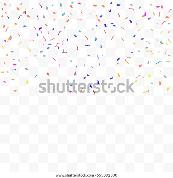 Colorful Confetti Falling On Transparent Background Vector De Stock