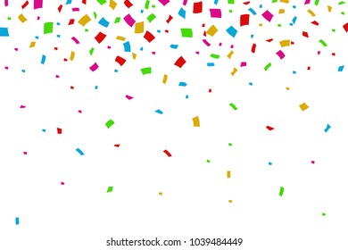 Colorful Confetti Falling On White Background