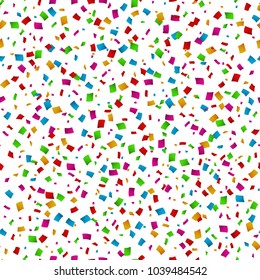 Colorful Confetti Falling On White Background
