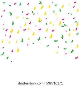 Colorful Confetti Falling On White Background. Vector Illustration