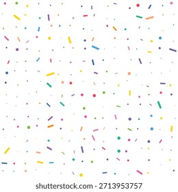 Colorful confetti falling seamless pattern background for celebration and party decoration