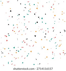 Fondo colorido del patrón inconsútil del confeti que cae con las Formas geométricas Pequeñas