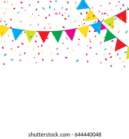 Colorful Confetti Flags On White Background Stock Vector (Royalty Free ...