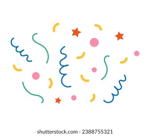 Colorful confetti flat design vector illustration on a white background