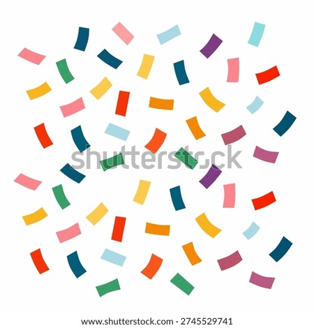 Colorful Confetti in Flat Vector Style for Festive Celebration Theme with Scattered Paper Pieces