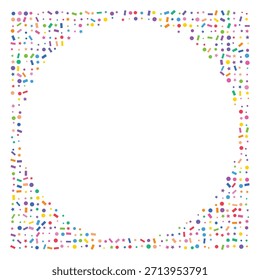 Borda colorida do quadro de confete com espaço de cópia para comemoração, festa ou design do cartão de saudação de feriado